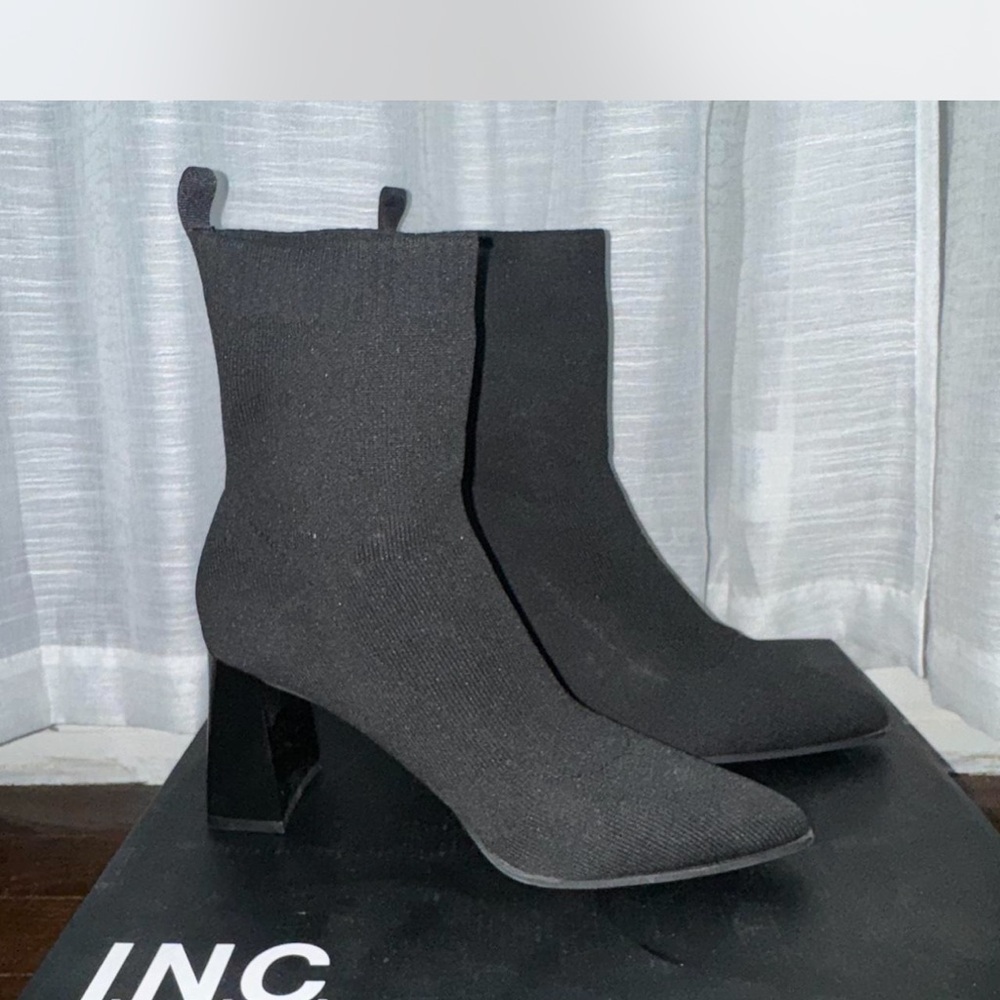 INC International Concepts Women's Black Heeled Boots